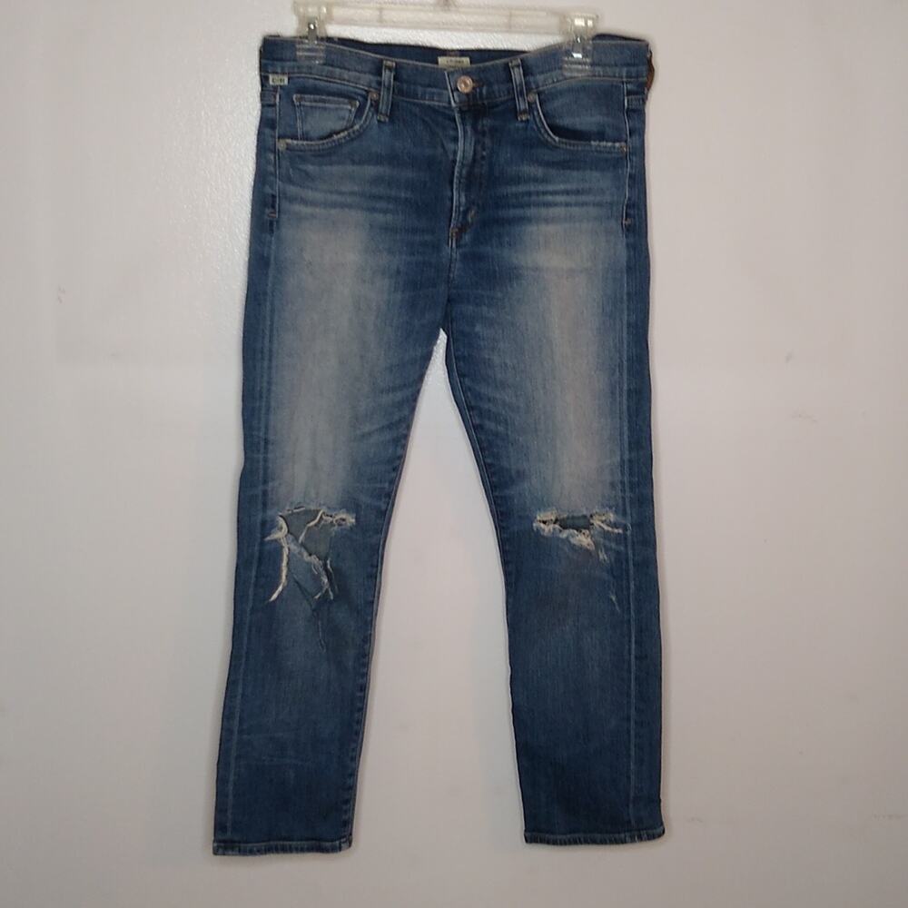 Citizens of Humanity Women's Size 29 Agnes crop mid rise slim straight jeans.